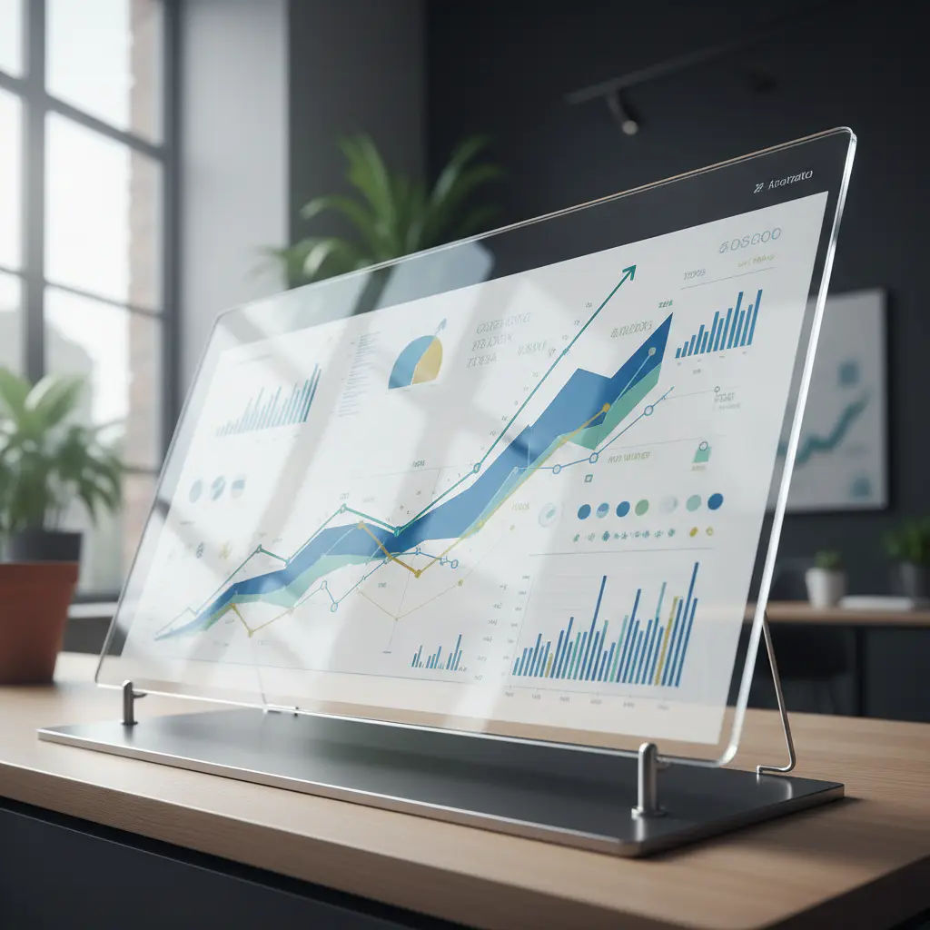 Clean digital dashboard showing upward trending growth